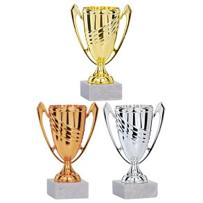 Plastpokal Guld/slv/bronze 18 cm - Aarhus