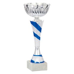 Slvpokal med bl streger - Fredericia