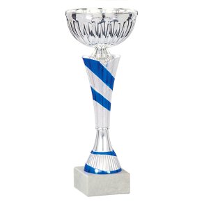 Slvpokal med bl streger - Fredericia