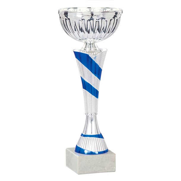 Slvpokal med bl streger - Fredericia