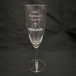 Champangeglas som bordkort