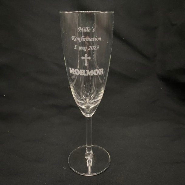 Champangeglas som bordkort