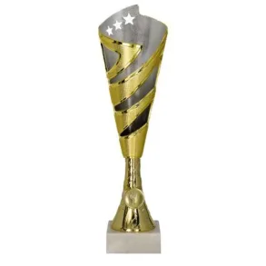 Plastpokal i store str. - Guld/S�lv