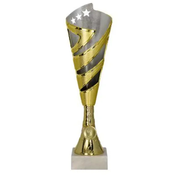 Plastpokal i store str. - Guld/S�lv