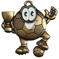 Flot fodbold medalje til de mindste - Guld-Slv-Bronze 