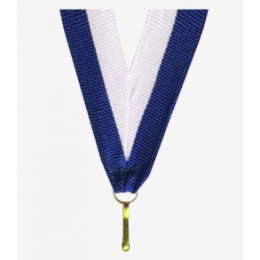 Medaljebnd - Bl / Hvid