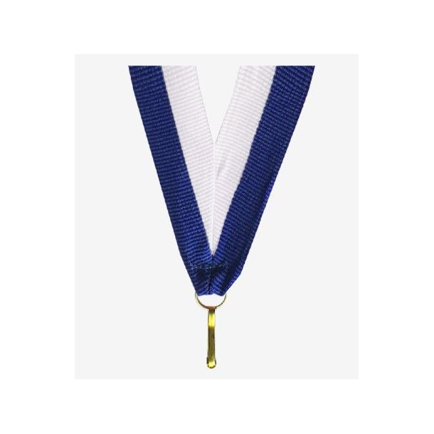 Medaljebnd - Bl / Hvid