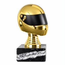Flot styrthjelm i guld