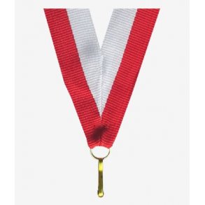 Medaljebnd - Rd / Hvid
