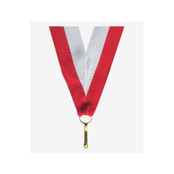 Medaljebnd - Rd / Hvid