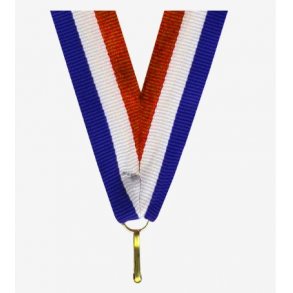 Medaljebnd - Rd / Hvid / Bl