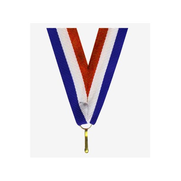 Medaljebnd - Rd / Hvid / Bl