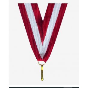 Medaljebnd - Rd / Hvid / Rd